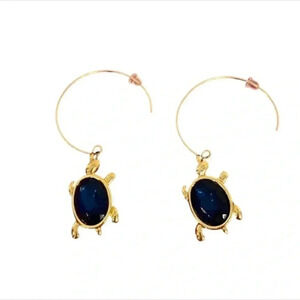 Trifari Womens Vintage Crystal Turtle Earrings